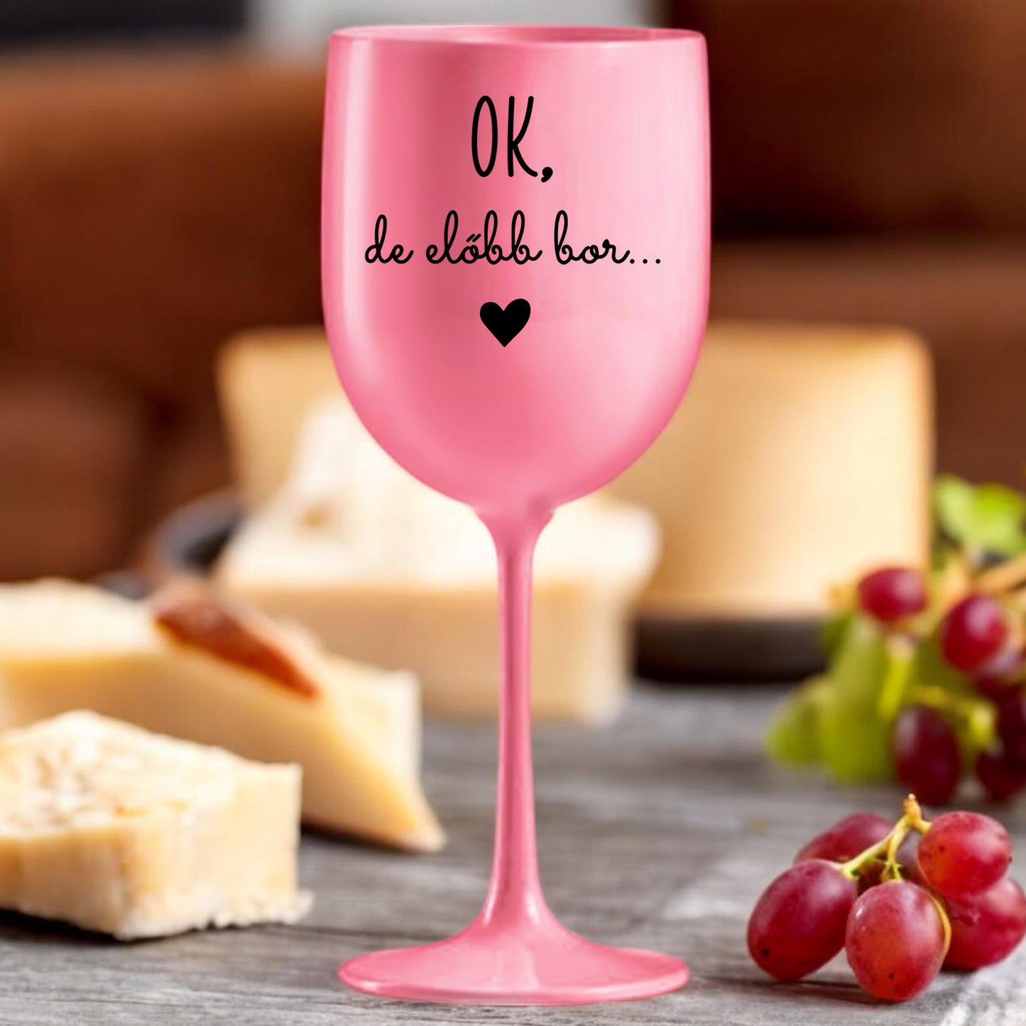 Borospoharak Ok, De Előbb Bor Rózsaszín - Lovelo