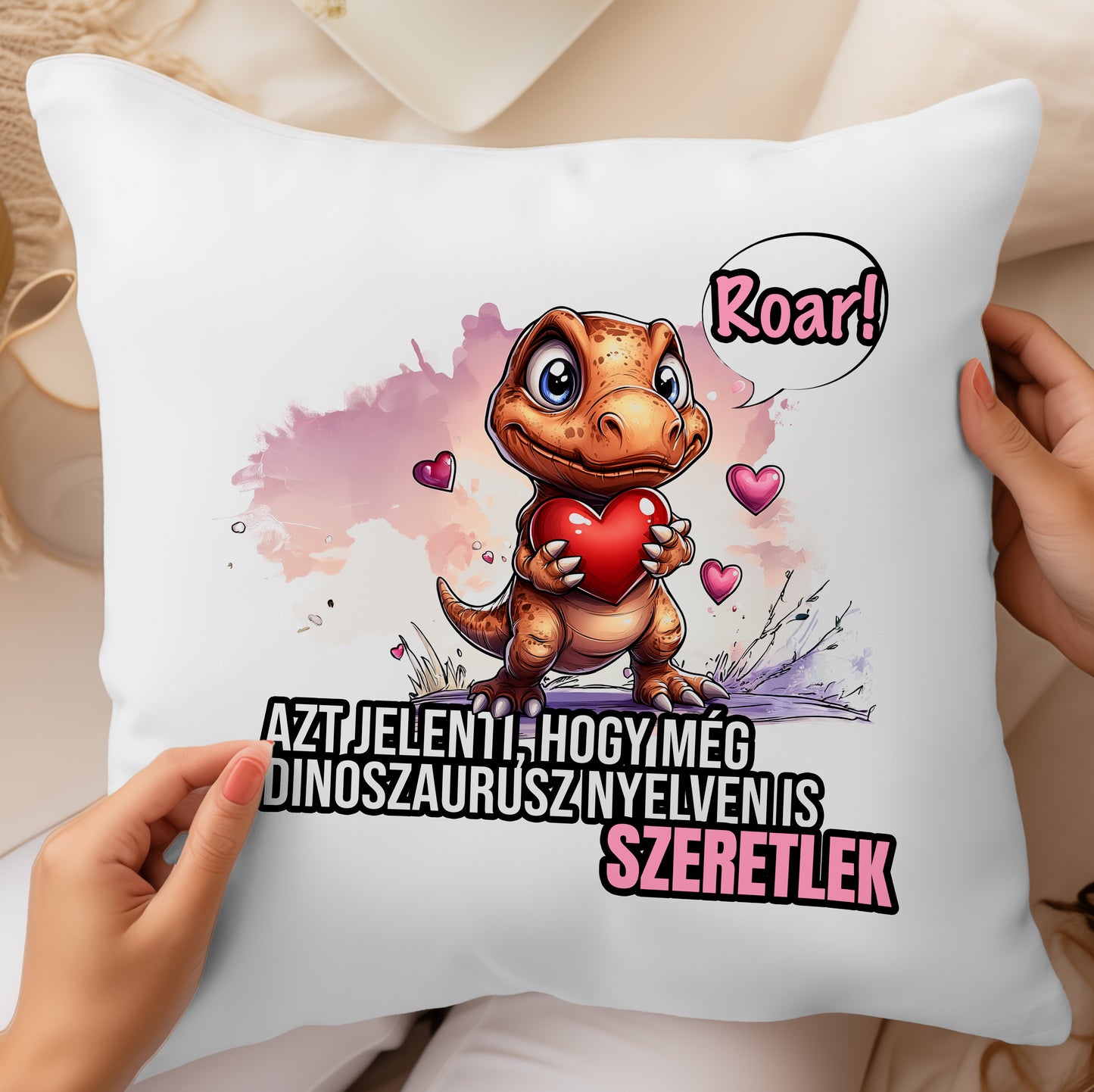 Párna ROAR! Még dinoszaurusz nyelven is szeretlek - Lovelo