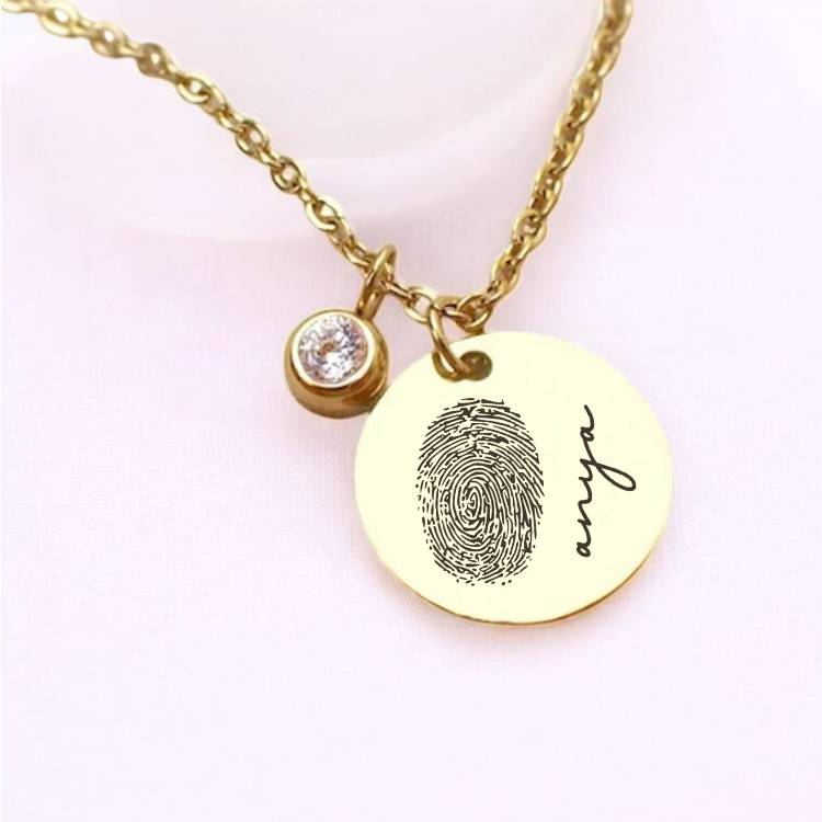 Luxus Nyaklánc - Cirkónia medál láncon - Ujjlenyomat - Lovelo