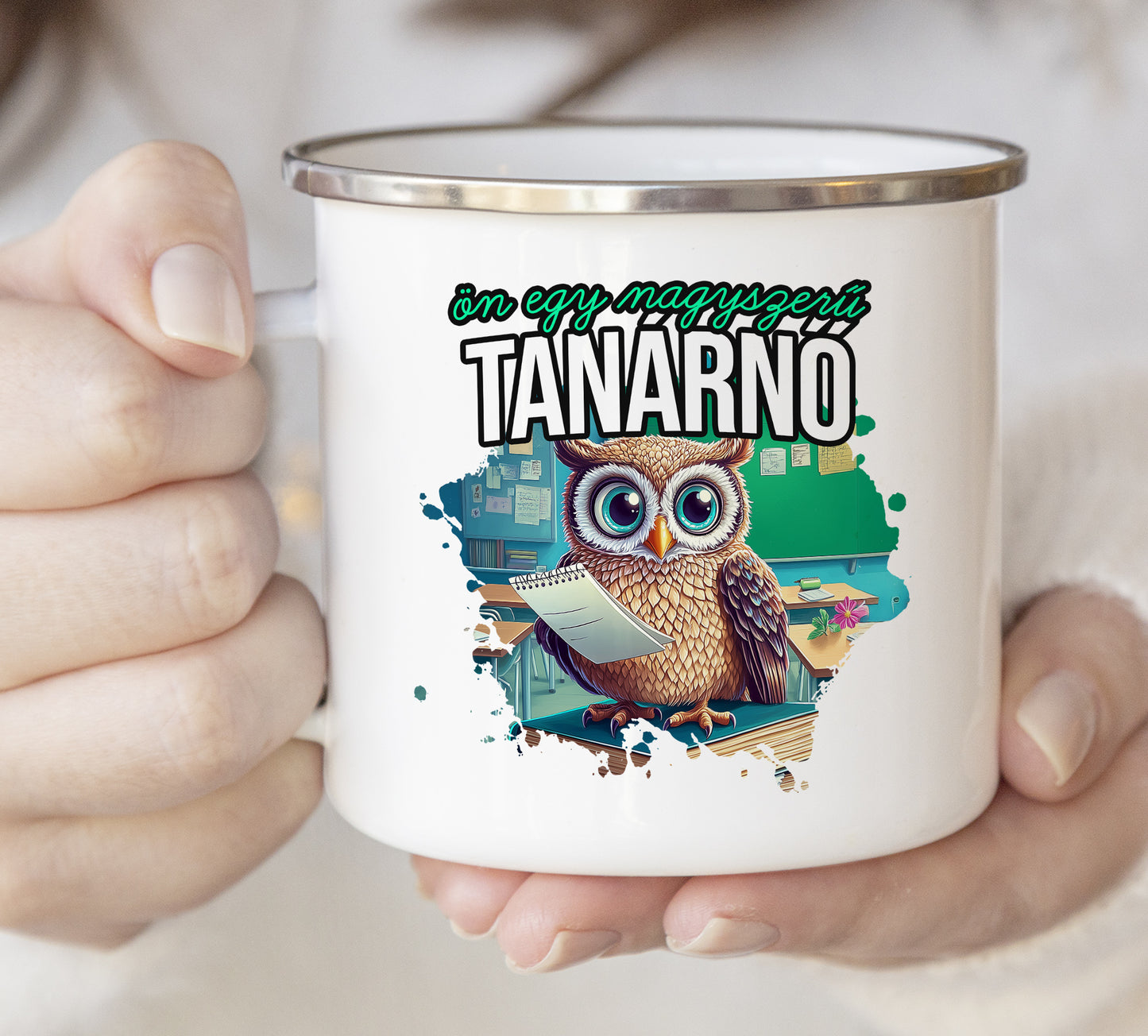 Zománc bögre Ön egy nagyszerű tanárnő - Lovelo