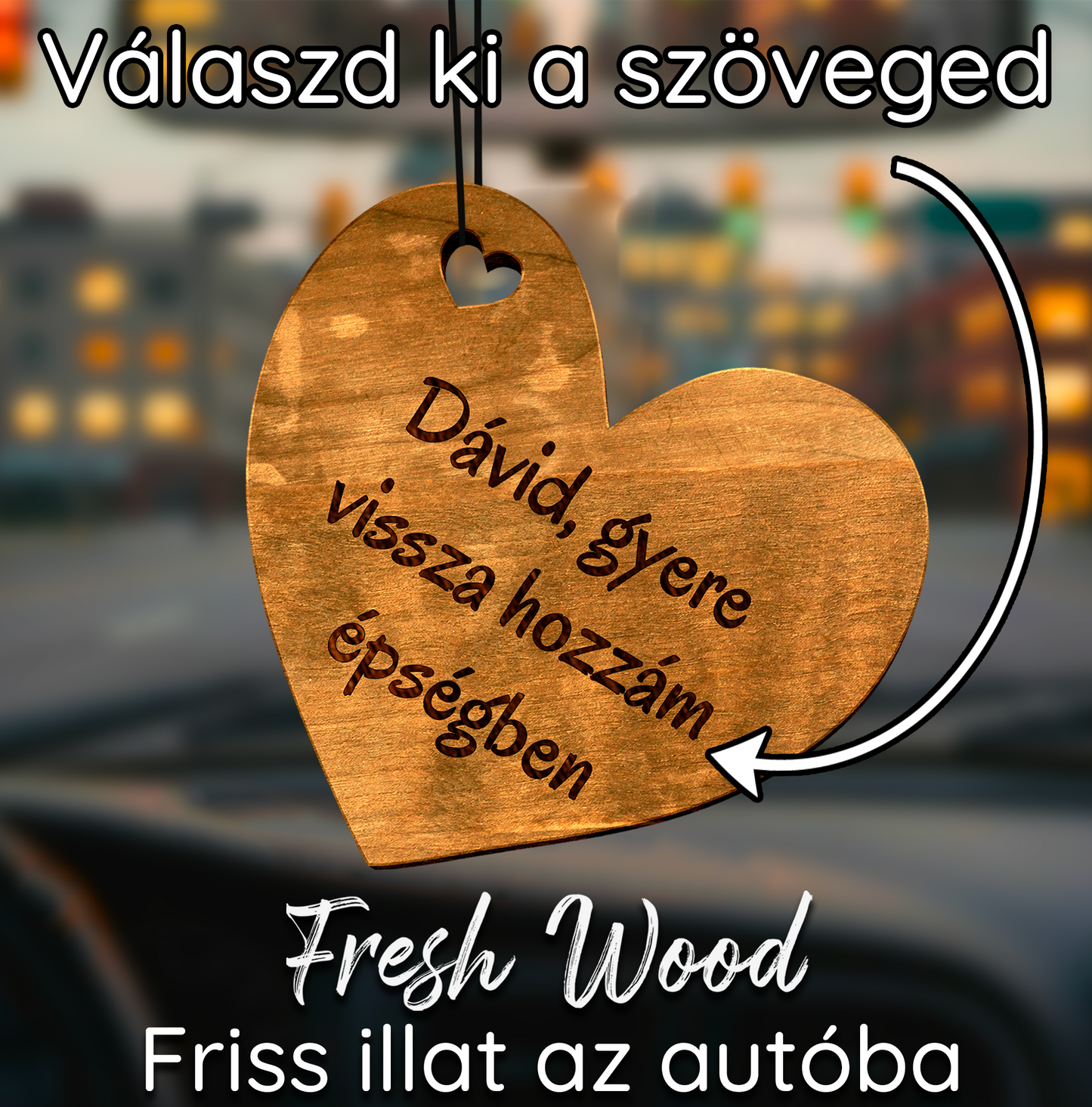 Egyedi autós illatosító – Szív - Lovelo