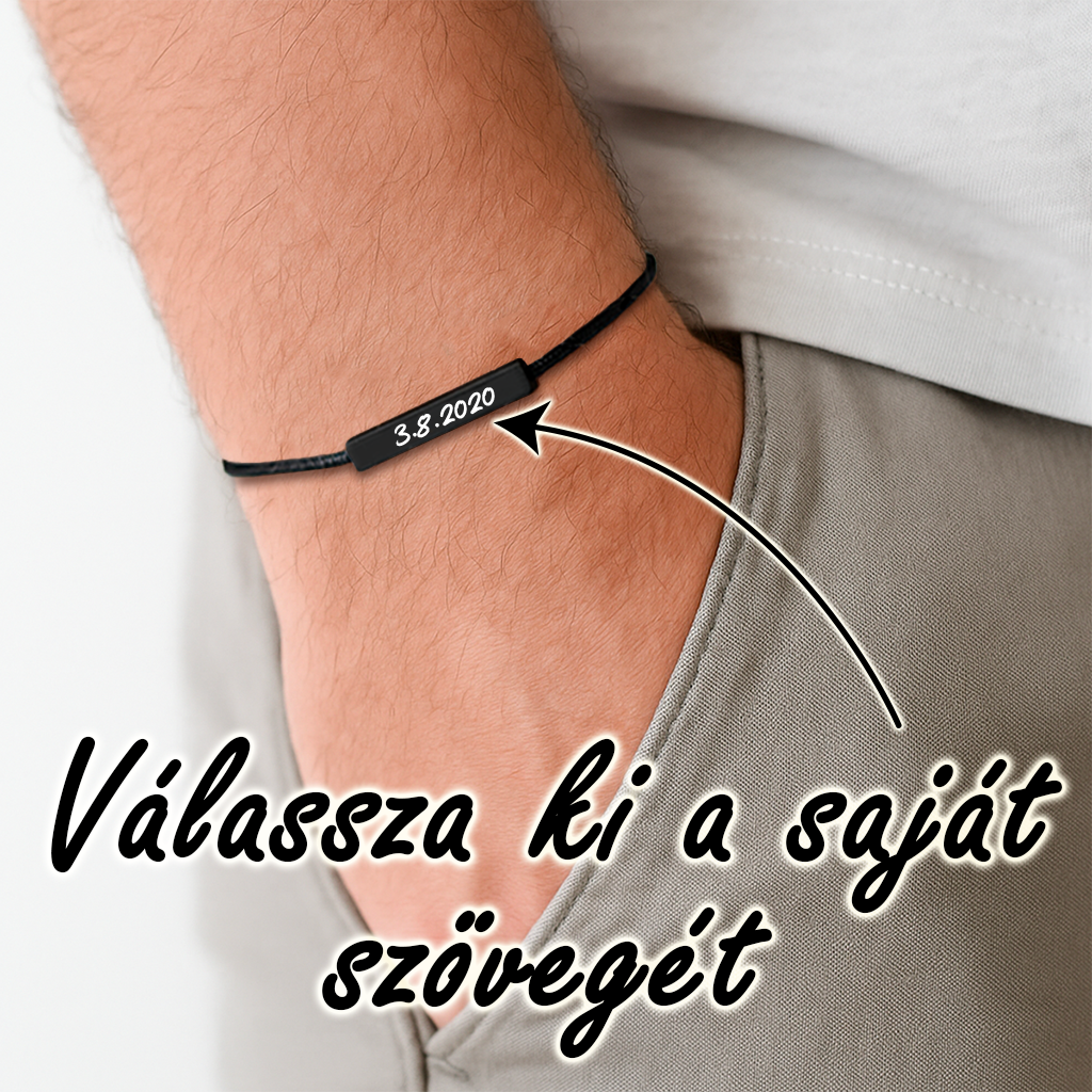 Elegáns karkötő - Egyedi szöveggel - Lovelo
