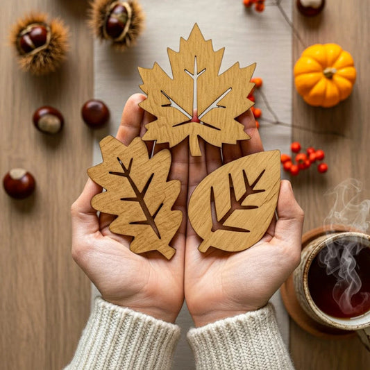 Falevél poháralátét