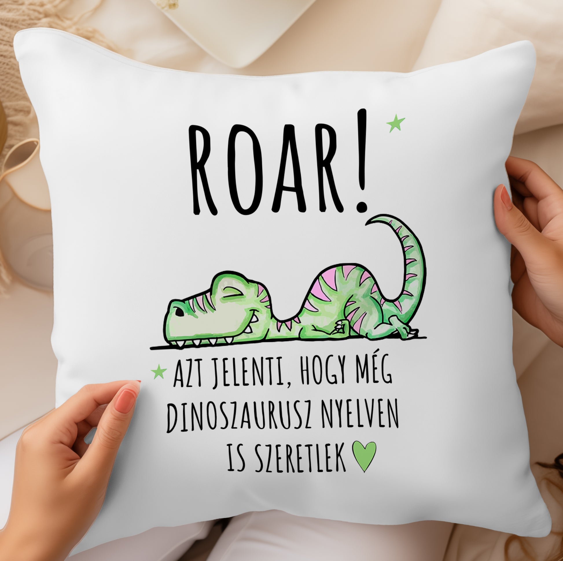 ROAR! Még dinoszaurusz nyelven is szeretlek párna - Lovelo